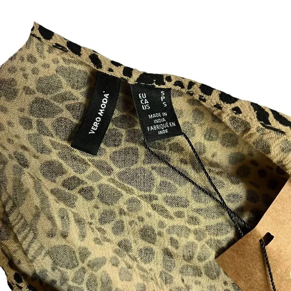 Vero Moda Animal Print Glory Singlet Tiered Dress in Travertine Size S - Picture 12 of 14